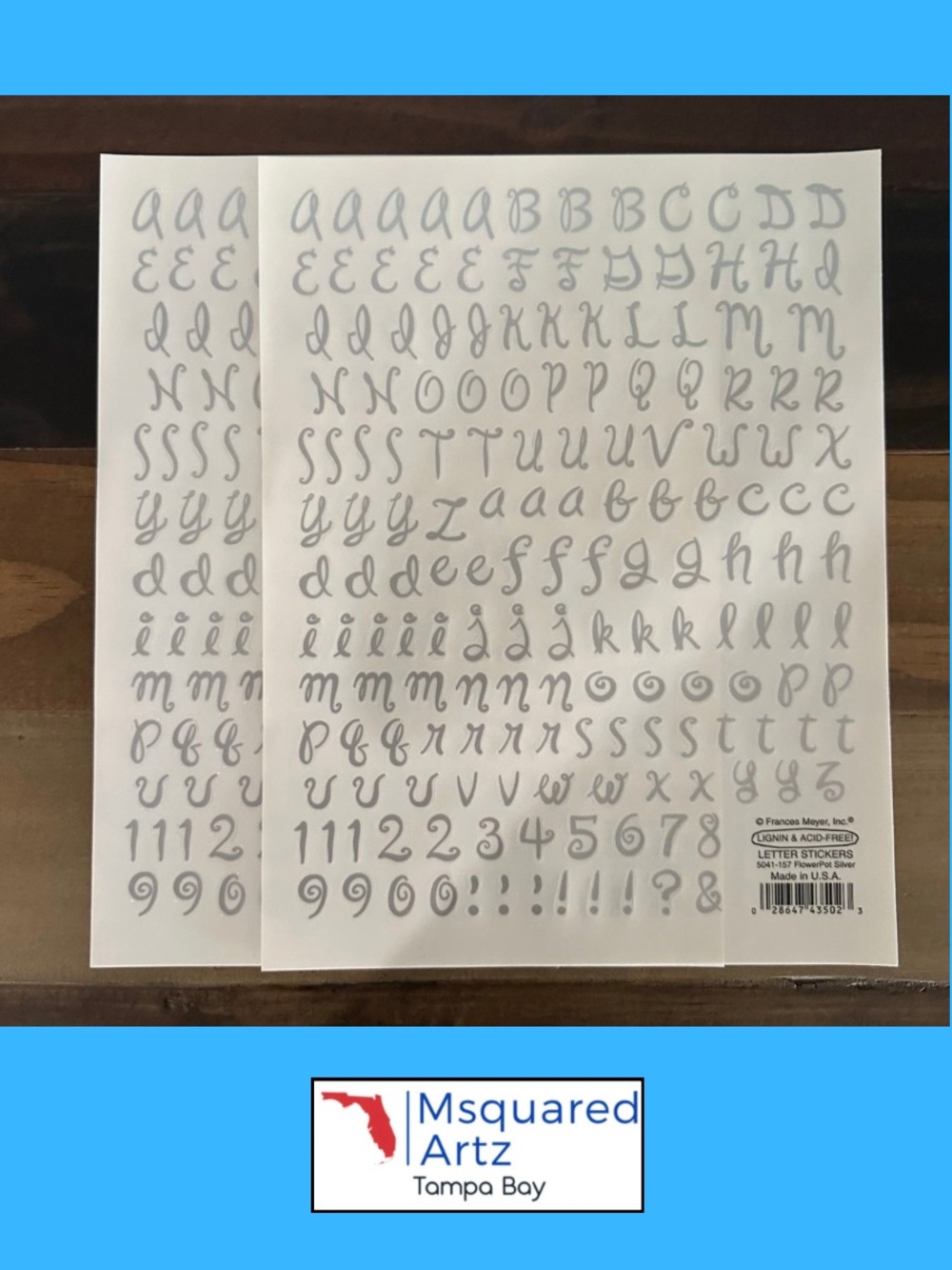 Frances Meyer FlowerPot Gold Silver Letter Stickers Set of 4 Craft Scrapbook